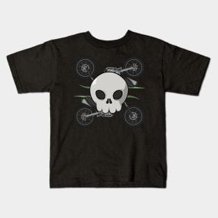 Motocross crew Jolly Roger pirate flag (no caption) Kids T-Shirt